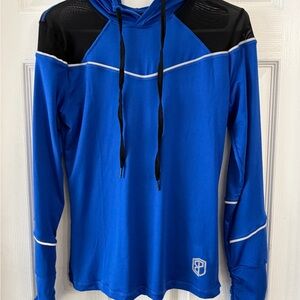 Blue and Black Long Sleeve Hoodie